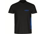 multifanshop Herren T-Shirt - Saarbrücken - Brust & Seite - Druck blau - Männer