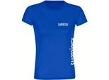 multifanshop Damen T-Shirt - Saarbrücken - Brust & Seite - Druck weiß - Frauen