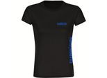 multifanshop Damen T-Shirt - Saarbrücken - Brust & Seite - Druck blau - Frauen