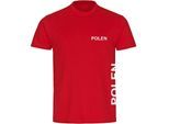 multifanshop Kinder T-Shirt - Polen - Brust & Seite - Druck weiß - Kind
