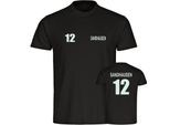 multifanshop Herren T-Shirt - Sandhausen - Trikot Nummer 12 - Druck weiß - Männer