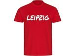 multifanshop Herren T-Shirt - Leipzig - Textmarker - Druck weiß - Männer