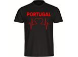 multifanshop Herren T-Shirt - Portugal - Herzschlag - Druck rot - Männer