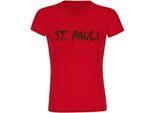 multifanshop Damen T-Shirt - St. Pauli - Textmarker - Druck braun - Frauen