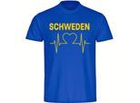 multifanshop Herren T-Shirt - Schweden - Herzschlag - Druck gelb - Männer