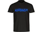 multifanshop Herren T-Shirt - Hoffenheim - Textmarker - Druck blau - Männer
