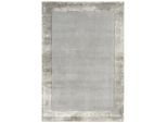Designerteppich Wolle-Viskose-Mix uni 160x230 cm Silber Handgeknüpft Strapazierfähig und edel KADIMA DESIGN