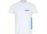 multifanshop Herren T-Shirt - Magdeburg - Brust & Seite - Druck blau - Männer