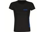 multifanshop Damen T-Shirt - Magdeburg - Brust & Seite - Druck blau - Frauen