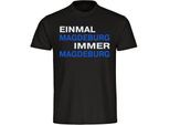 multifanshop Herren T-Shirt - Magdeburg - Einmal Immer - Druck blau - Männer