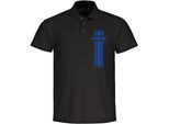 multifanshop Poloshirt - Magdeburg - Streifen - Druck blau - Polo