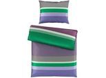 Novel Bettwäsche , Grün, Lila, Aubergine, Salbeigrün , Textil , Streifen , 140x200 cm , Reach, Bsci, Oeko-Tex® Standard 100 , pflegeleicht , Heimtextilien, Bettwäsche & Leintücher, Bettwäsche, Satin-Bettwäsche