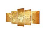 vidaXL Bilder Dekoration Set Weltkarte 200 x 100 cm