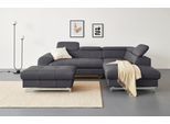 COTTA Ecksofa "Chef L-Form" mit Kopfteilverstellung, edle Metallkufen, wahlweise mit Bettfunktion