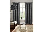 Verdunkelungsvorhang BRUNO BANANI "Alessio" Gr. 3, grau (anthrazit), B:130cm H:225cm, Polyester, Polyester, Gardinen, Elegantes Muster, Jacquard, verdunkelnder Vorhang, blickdicht,modern