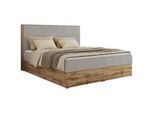 MKS Boxbett Wood Classic 180/200 - Hellgrau Cord - H4 , Textil , H4 , Rechteckig , 180x200 cm , Oeko-Tex® , Schlafzimmer, Betten, Boxspringbetten