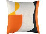 Kissenhülle TOM TAILOR "Summer Shapes" Gr. 1, orange (apricot, orange, pfirsich), B:45cm H:0,5cm L:45cm, Leinen, Leinen, Polyester, Kissenbezüge, Kissenhülle