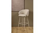 Barhocker ACTONA GROUP "Eleanor", beige, B:54cm H:105cm T:52cm, 100% Polyester, Hocker, Barhocker, Barhocker, Basel beige, Gestell grau rau, 2 Stk