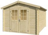 Gartenhaus LASITA MAJA "NORAH 380", beige (naturbelassen), ohne Fußboden, ohne Dacheindeckung, Holzwerkstoff, Gartenhäuser, Gartenhaus