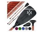 KESSER® Paddel Carbon Professional Speed - 3-teilig für SUP Kayak Stand-Up Paddling Board - leicht 700g Stechpaddel Verstellbar Teleskop 165cm-215cm für Kajakfahren Surfboard Boot Stecksystem
