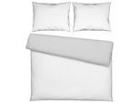 Bettwäsche Twill Streif XXL Weiß/Hellgrau ca. 200x220cm