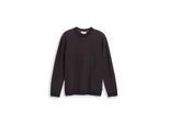 TOM TAILOR Herren Strickpullover aus Baumwolle, blau, Meliert, Gr. M
