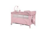 Kikka boo Reisebett Nighty Night, 2 Ebenen, Spielbogen, 2 Räder, Wickelauflage pink