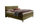 Esposa Boxspringbett , Olivgrün , Textil , H2 , 7-Zonen , Höhe ca. 21 cm , 240x220 cm , Über- und Sondergrößen erhältlich, Stoffauswahl, in verschiedenen Größen erhältlich, Härtegradauswahl , Schlafzimmer, Betten, Boxspringbetten