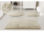 Badematte OTTO HOME "Lennja", beige (creme beige), H:25mm, Polyester, Badematten, Badematte, Badteppich, getuftet, Uni, antirutsch, flauschig wie Kaninchenfell