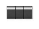 Gartenzaun STAKET PRO "Komplettzaun Paneel 150", schwarz (anthrazit struktur), H:180cm, Aluminium, Glas, Zaunelemente, LxH: 372,6x187 cm, 3 Elemente á 120 cm Breite + Flächendruck 84