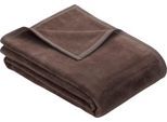 Wohndecke IBENA "Berlin", braun (espresso), B:150cm L:200cm, Mischgewebe, Wohndecken, Wohndecke, Hochwertige Konfektion mit Markenpatch, Kuscheldecke