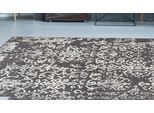 Teppich KAYOOM "River 130", grau (grau, anthrazit), B:120cm H:10mm L:170cm, Baumwolle, Teppiche, Teppich, Jacquard, Retro- und Vintage-Design, Baumwollrücken