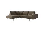 Livetastic Ecksofa , Braun , Textil , Füllung: Daunen, Silikon , Ottomane links, L-Form , 280x223 cm , Made in Eu , Rücken echt , Wohnzimmer, Sofas & Couches, Wohnlandschaften, Ecksofas