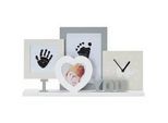My Baby Lou Bilderrahmen , Grau, Weiß, Beige , Holzwerkstoff , rechteckig , 38.5x22x5 cm , RoHS , Bilder & Rahmen, Bilderrahmen, Bilderrahmen & Fotorahmen
