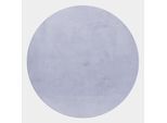 Hochflor-Teppich AYYILDIZ TEPPICHE "POUFFY 5100", silber (silberfarben), H:20mm Ø:200cm, Polyester, Teppiche, Läufer, weicher glatter Softflor, Kaninchen Fell Haptik, waschbar