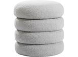 Xora Hocker, Hellgrau, Textil, rund, 41x42x41 cm, Stoffauswahl, Wohnzimmer, Hocker, Sitzhocker