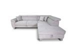 Xora Ecksofa, Hellgrau, Metall, 4-Sitzer, Füllung: Schaumstoff, Ottomane rechts, L-Form, 257x226 cm, Stoffauswahl, seitenverkehrt erhältlich, Rücken echt, Wohnzimmer, Sofas & Couches, Wohnlandschaften, Ecksofas
