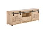 Mid.you Lowboard Quito, Schwarz, Eiche, Kunststoff, 1 Schublade(n) Schubladen, 160x56x40 cm, Bsci, Wohnzimmer, Wohnwände, Lowboards