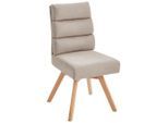Livetastic Stuhl, Taupe, Holz, Metall, Textil, Buche, massiv, Füllung: Schaumstoff, Taschenfederkern, Drehkreuz, 45x88x62 cm, Esszimmer, Stühle, Esszimmerstühle