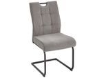 Livetastic Schwingstuhl, Grau, Schwarz, Metall, Textil, Füllung: Schaumstoff, Taschenfederkern, C-Form, 49x98x61 cm, Esszimmer, Stühle, Esszimmerstühle, Schwingstühle