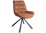 Hom`in Stuhl, Braun, Schwarz, Textil, Drehkreuz, 57x84x63 cm, Sitzfläche 360° drehbar, Esszimmer, Stühle, Esszimmerstühle, Vierfußstühle