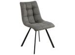 Xora Stuhl, Schwarz, Dunkelgrau, Metall, Textil, eckig, 47x61x86 cm, Stoffauswahl, Esszimmer, Stühle, Esszimmerstühle, Vierfußstühle