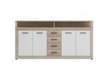 Mid.you Sideboard, Weiß, Sonoma Eiche, Kunststoff, 2 Fächer, 4 Schublade(n) Schubladen, 190x96x32 cm, stehend, in verschiedenen Holzdekoren erhältlich, Wohnzimmer, Kommoden & Sideboards, Sideboards