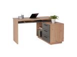 Xora Schreibtischkombination, Anthrazit, Eiche Artisan, Holzwerkstoff, 1 Fächer, 105x75x138 cm, seitenverkehrt montierbar, Büromöbel, Büromöbel-Sets & Büromöbel-Serien, Büromöbelserien