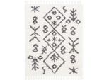 Hochflor-Teppich CARPETFINE "Linn", weiß, B:160cm H:30mm L:230cm, Polyester, Teppiche, Fransenteppich, Mit Fransen, Wohnzimmer