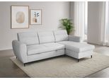 Ecksofa TRENDS BY HG "Bella L-Form, B: 248 cm", b636 loft 18 silber, B:248cm H:87cm T:153cm, 100% Polyester, Sofas, Ecksofa, mit Schlaffunktion & Bettkasten