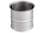 Ofenrohr JUSTUS, silber (silberfarben), L:11,5cm, Stahlblech, Rohre, Ø 150 mm, für Kaminöfen