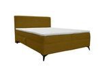 Xora Boxbett , Goldfarben , Textil , Kiefer , massiv , H3 , Höhe ca. 28 cm , 140x200 cm , Bettkasten, gepolstertes Kopfteil, Topper durchgehend, in verschiedenen Größen erhältlich , Schlafzimmer, Betten, Boxspringbetten