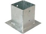 Aufschraubhülse ALBERTS, grau (feuerverzinkt), B:18cm T:15cm, Stahl, Bodenanker, feuerverzinkt, 121 x 121 mm
