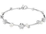 Armband SWAROVSKI "Schmuck Geschenk Constella Tennis Armkette", silber (metallfarben, kristallweiß, weiß, kristallweiß), Armbänder, Damen, Metall Perlen, Metall, Perlen, Armband, mit Swarovski Kristall - mit Swarovski Perle